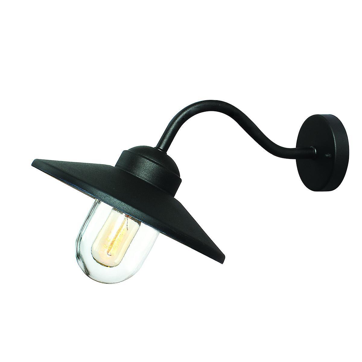 Klampenborg 1 Light Outdoor Fisherman Dome Wall Lantern Black IP44 E27