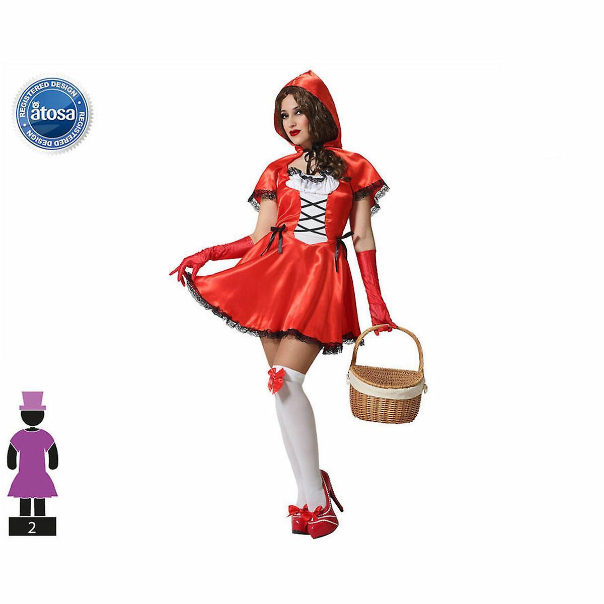 BigBuy Carnival Costume for Adults Little Red Riding Hood Multicolour XL