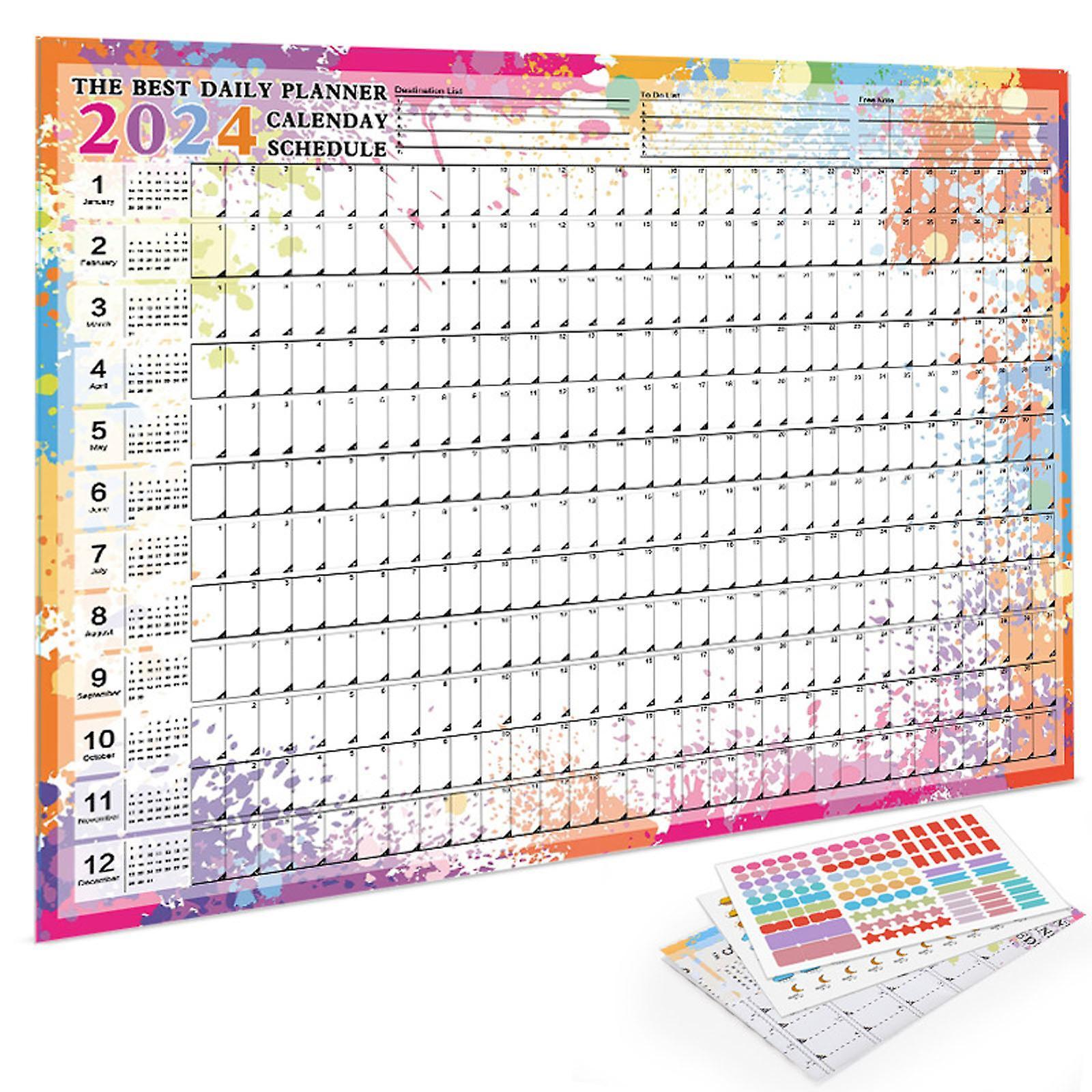 Gaoguang 2024 Wall Calendar 2024 Large Wall Planner Annual Planner Yearly Planner Monthly Planner 2024 Planner International Calendar White