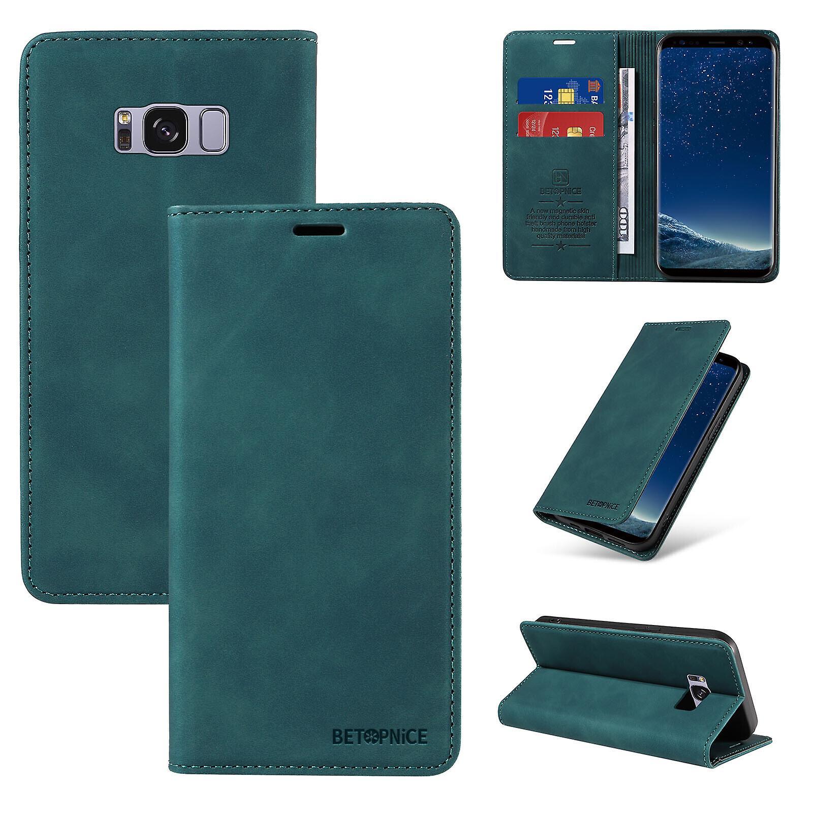 Gangxun Case For Samsung Galaxy S8 Leather Folio Wallet Magnetic Protective Cover Compatible With Samsung Galaxy S8 Case Green