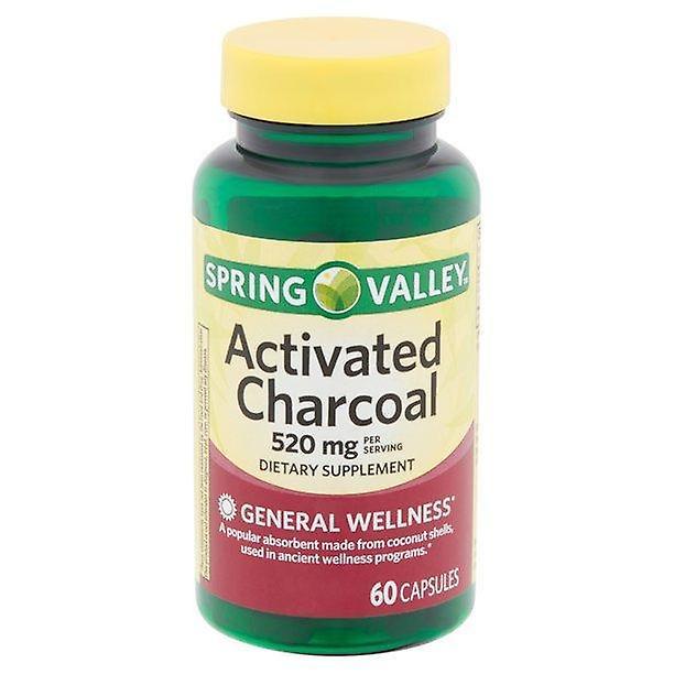 Spring Valley Activated Charcoal, 520mg, Capsules, 60 Count