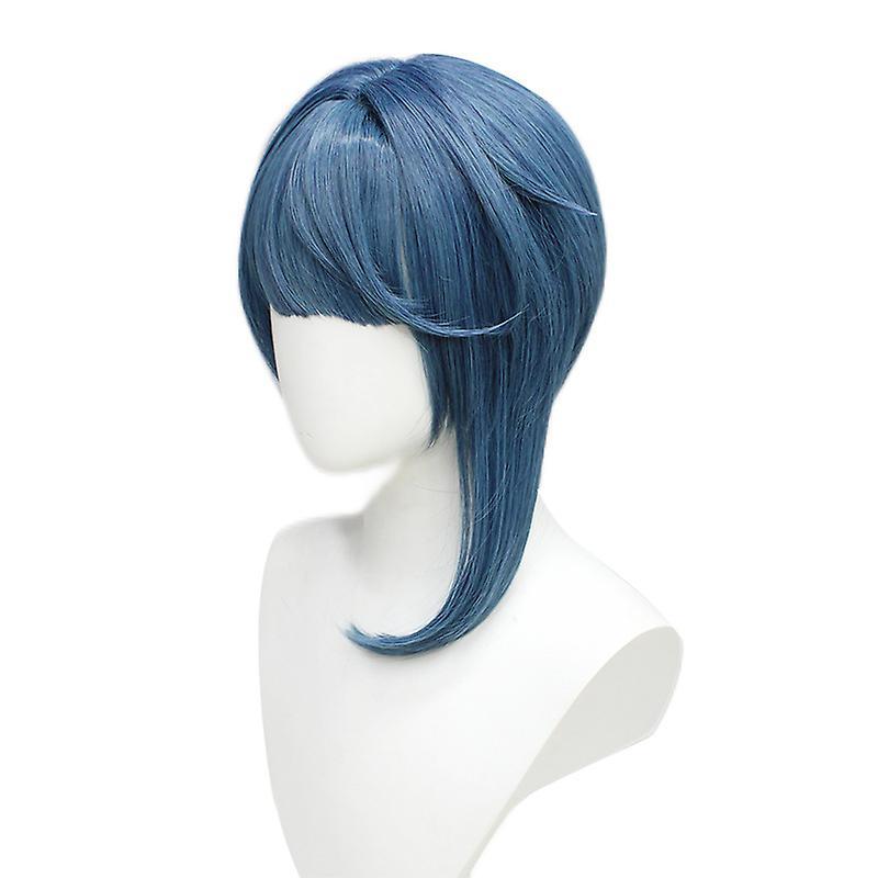 Bolongking Genshin Impact Xingqiu Cosplay Wig Xingqiu Grey Blue Wig Halloween Costume Heat Resistant Synthetic Hair Game Cosplay Wig Women One Size...