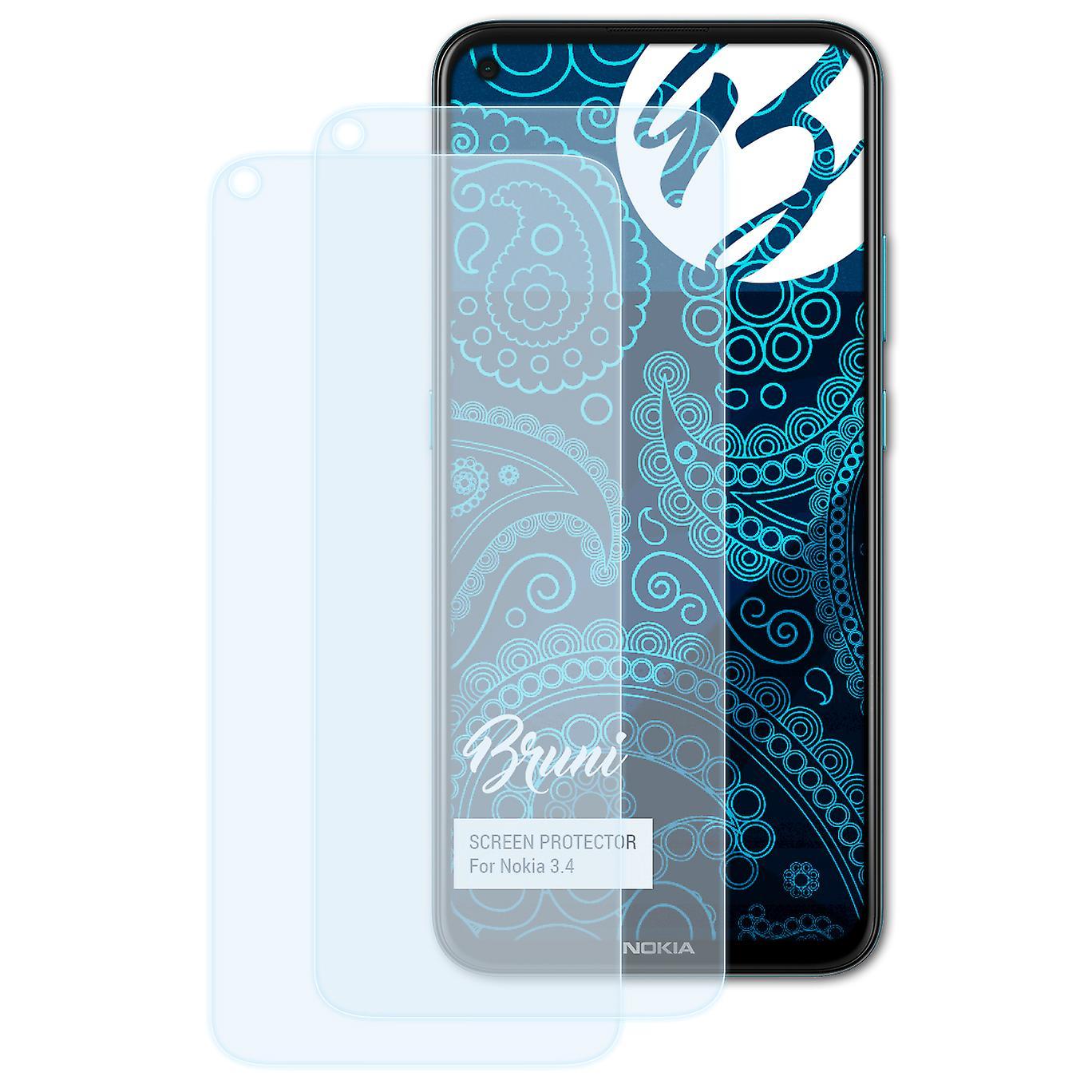 Bruni 2x protective film compatible with Nokia 3.4 film clear