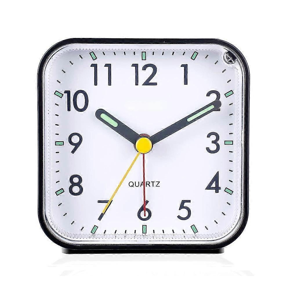 Zhiyi Silent Analog Alarm Clock Non Ticking, Gentle Wake, Beep Sounds Black