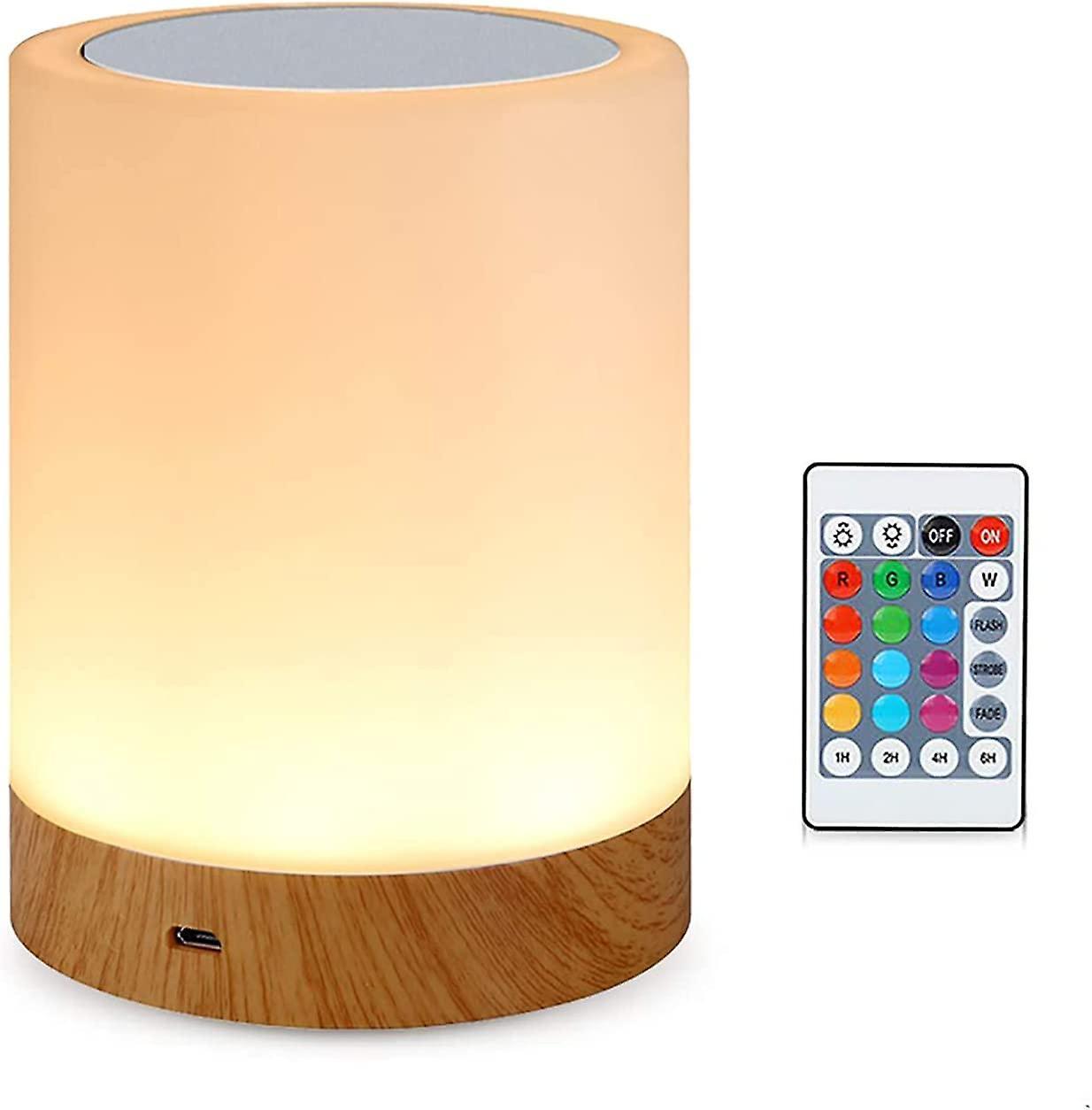 Yeye LED Night Light Bedside Lamp with Remote Control Rechargeable Colorful Touch Night Lamp with Adjusta