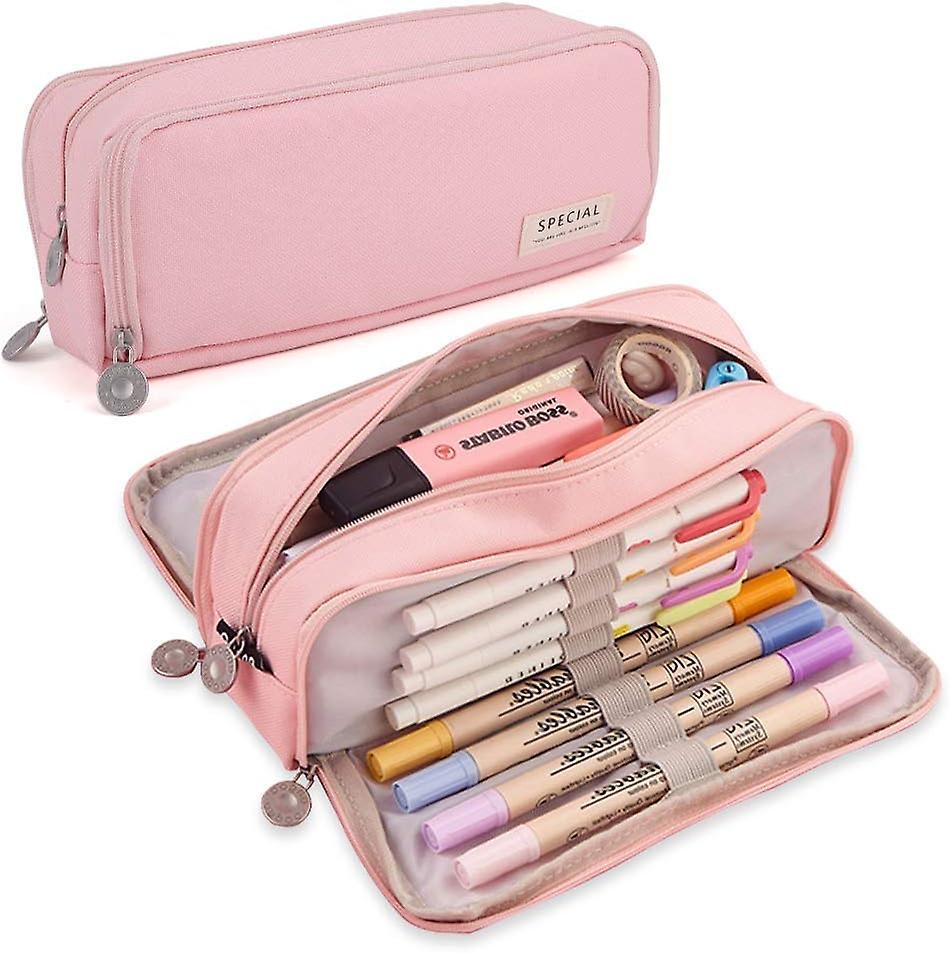 Heyone Large Pencil Case 3 Compartments Pencil Pouch Big Capacity Pencil Bag Oxford Stationery Storage Pen Bag Cosmetic Makeup Pouch For Women Girls