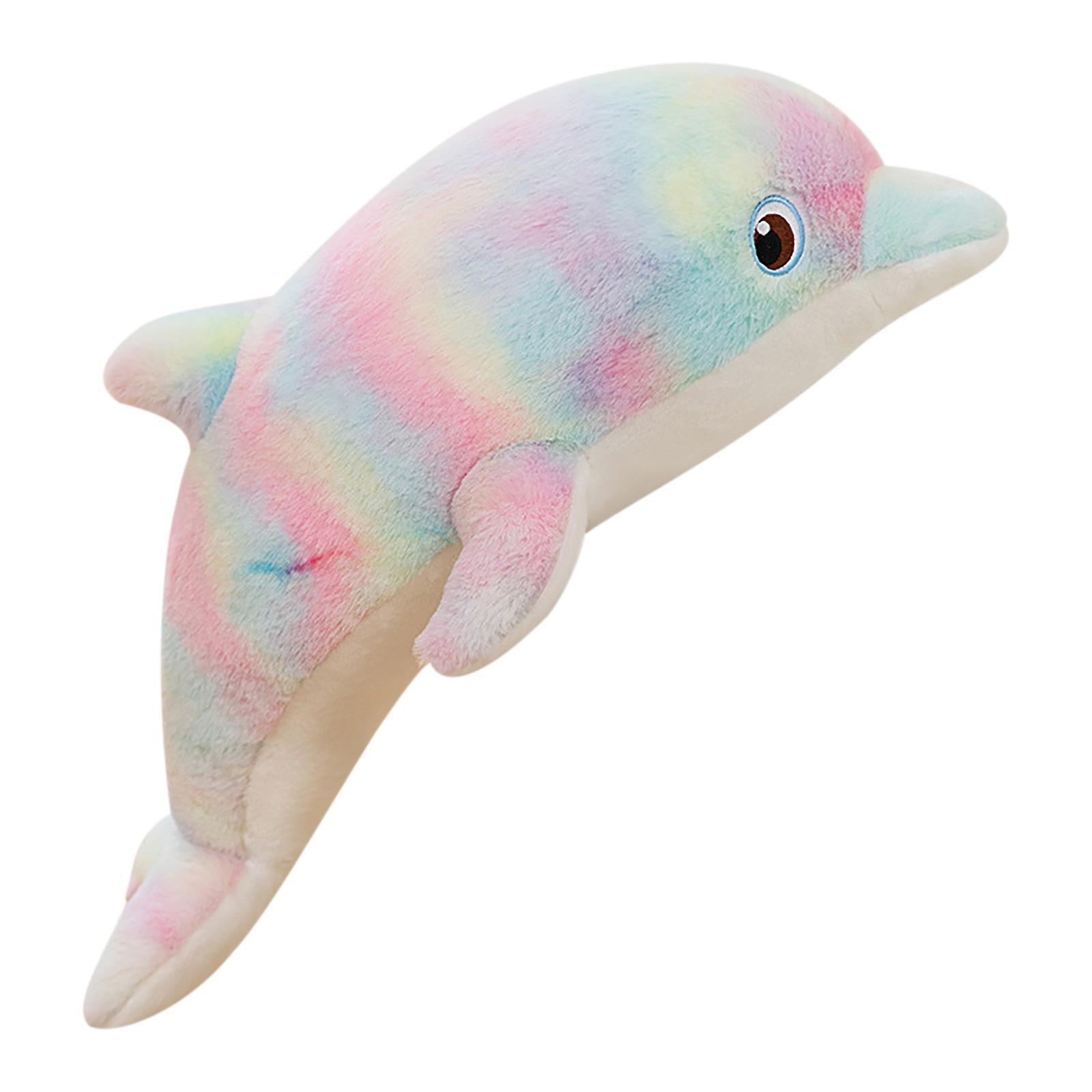 Dandanzhuan Plush Toy Cute Colorful Dolphin Doll Colorful Dolphin Doll Sleeping Pillow B