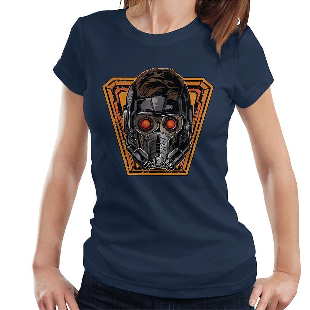 Marvel Guardians Of The Galaxy Vol 2 Star Lord Glowing Eyes Women's T-Shirt Navy Blue Large