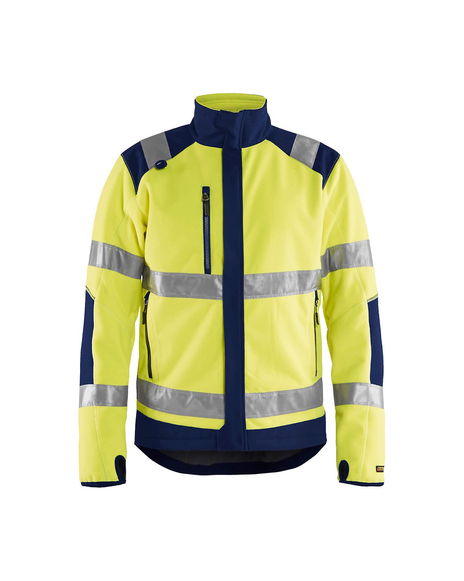 Blaklader 4888 hi-vis windproof fleece jacket - mens (48882524) Yellow/navy blue Xs