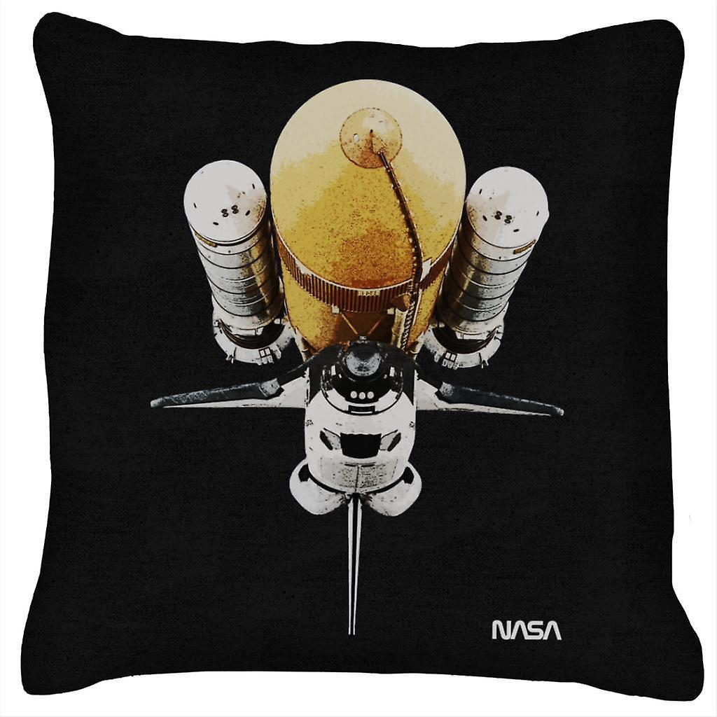 NASA Atlantis Shuttle Vintage Cushion Black 40 x 40cm