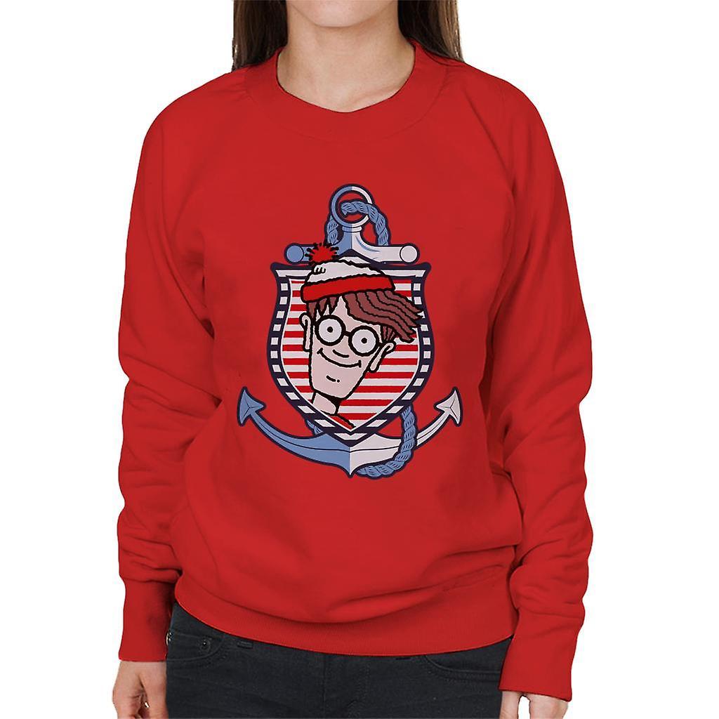 Wheres Wally Where's Wally Anchor Women's Sweatshirt Red Medium