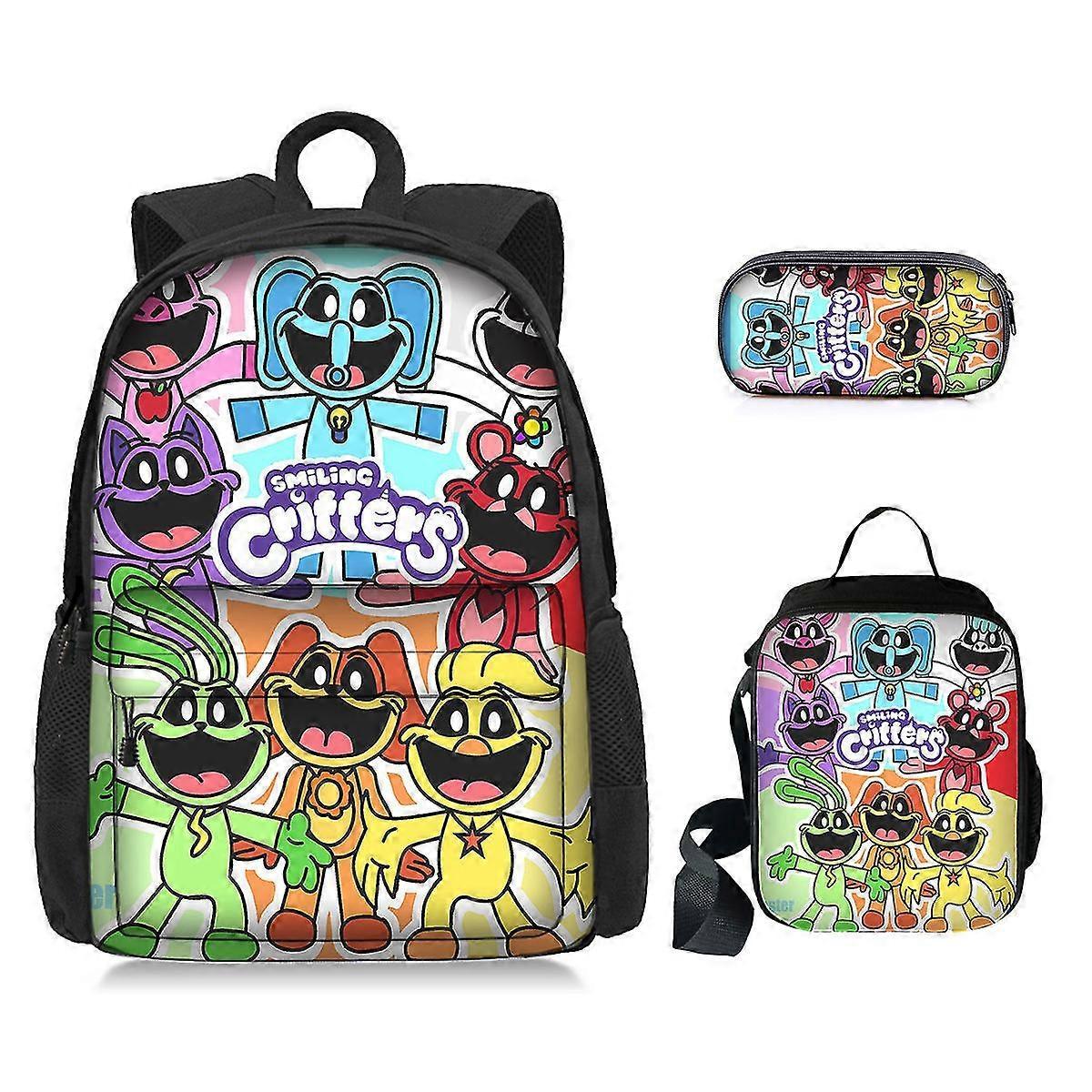 Bagadawang Poppy Playtime-chapter 3 Smiling Critters Student Backpack Three-piece Backpack Set (backpack + Lunch Bag + Pencil Case) Product 14