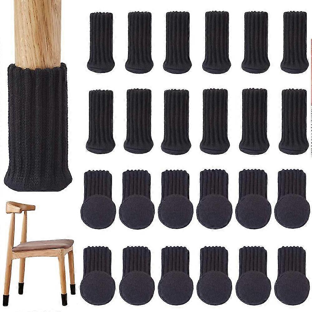 Zhiyi 24pcs Chair Socks Furniture Socks Non-slip Elastic Chair Leg Feet Socks Covers, Knitted Furniture Pads For Furniture Feet Girth From 3" To 5"...