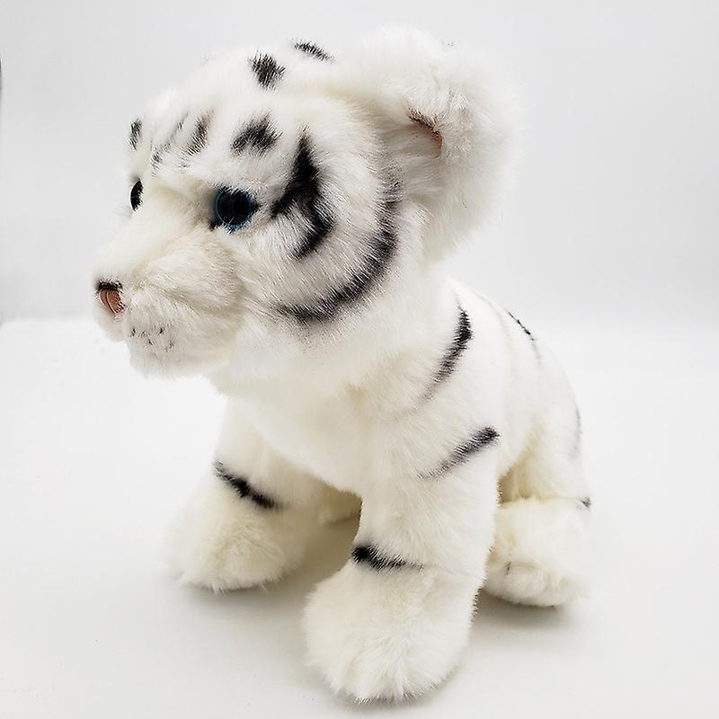 Dawnell Realistic Tiger Plush Toy, Cute Animal Tiger Simulation Sitting Posture Lifelike Doll Gift For Kidwhite20cm