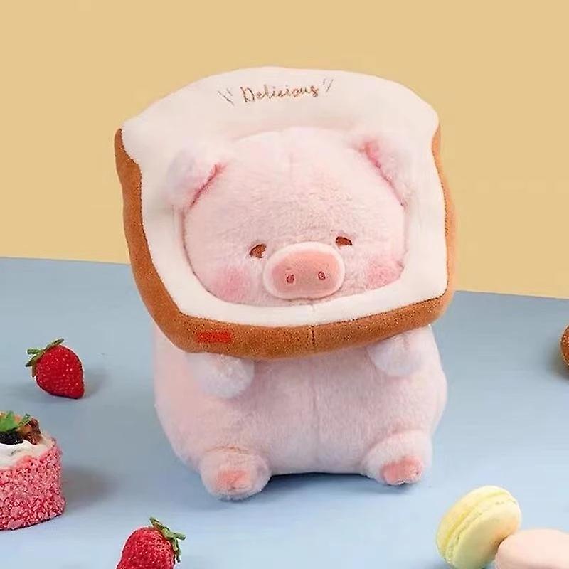 Dinoply Lovely Anime Lulu Bread Pig Plush Toy Doll Creative Stuffed Gluttonous Animals Peluche Girl Birthday Girlfriend Cute Gift 20cm