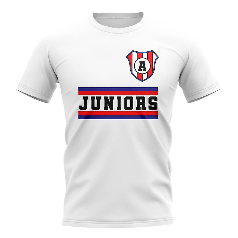 UKSoccerShop Argentinos Juniors Core Football Club T-Shirt (White) XSB (3-4 Years)