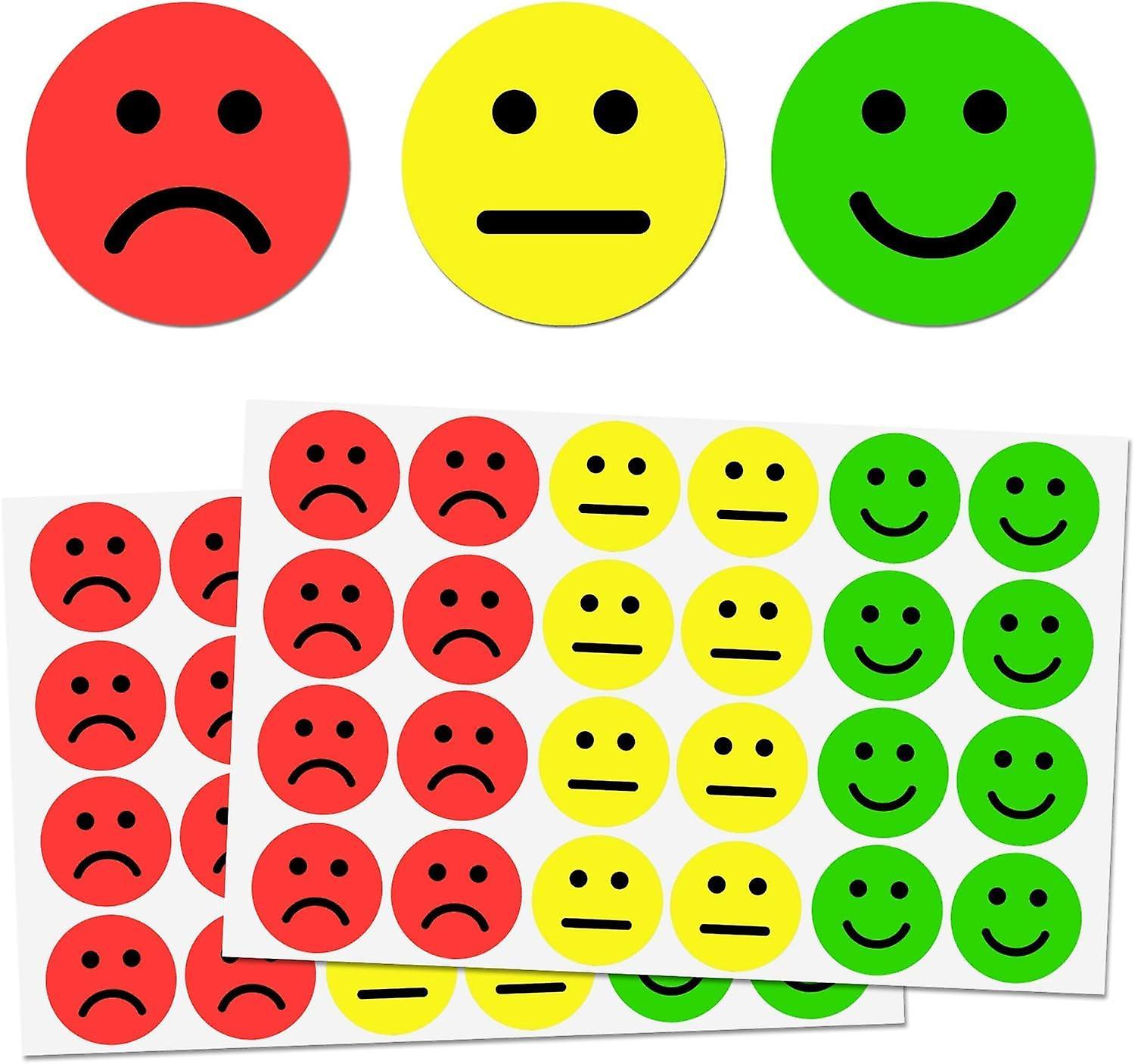 Heyone 1200 sheets - 2.54 cm happy/sad smiley face behavior emotion stickers, red/yellow/green