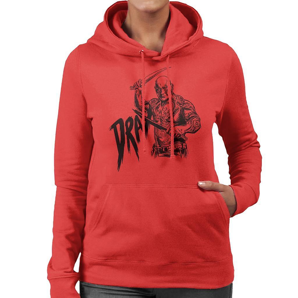 Marvel Guardians Of The Galaxy Vol 2 Drax The Destroyer Women's Hooded Sweatshirt Red X-Large