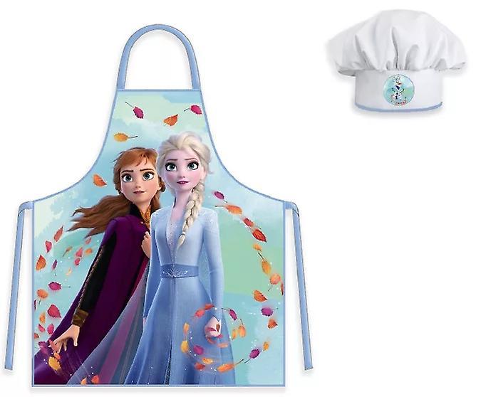 Disney Frozen Elsa Anna Kids Apron with Chef's Hat 55cm