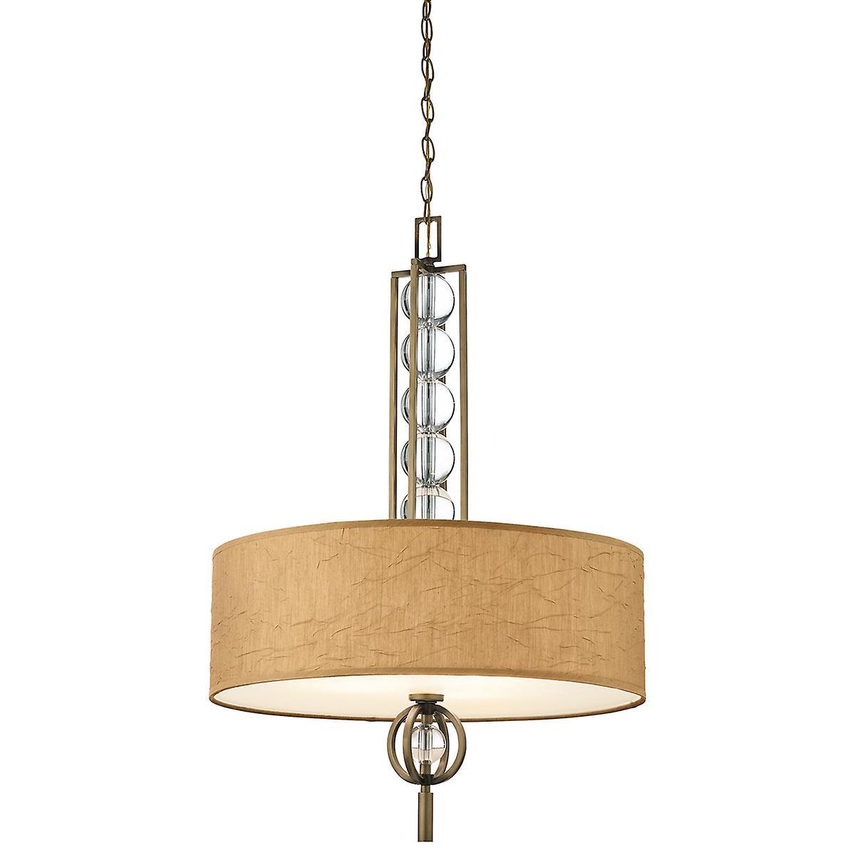 Elstead Lighting Celestial 3 Light Ceiling Pendant Bronze, Beige, E27