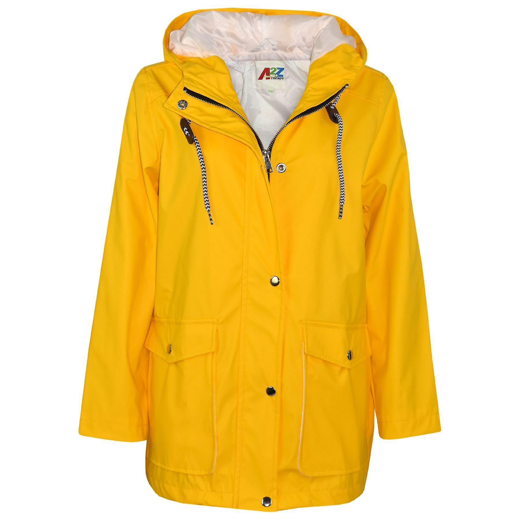 A2Z 4 Kids Kids Unisex Yellow Hooded Waterproof Raincoats 11-12 Years