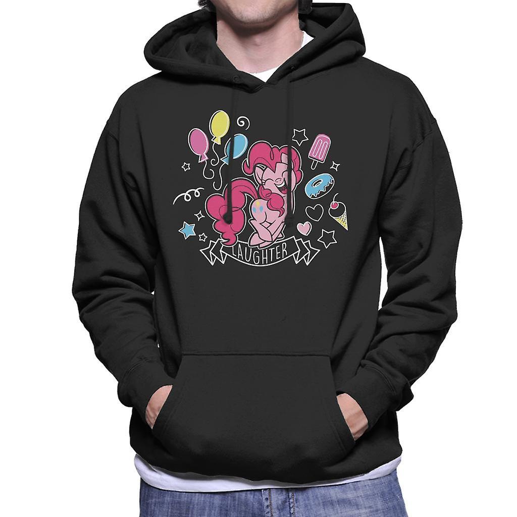 My Little Pony Pinkie Pie Full Of Laughter Men's Hooded Sweatshirt Black X-Large