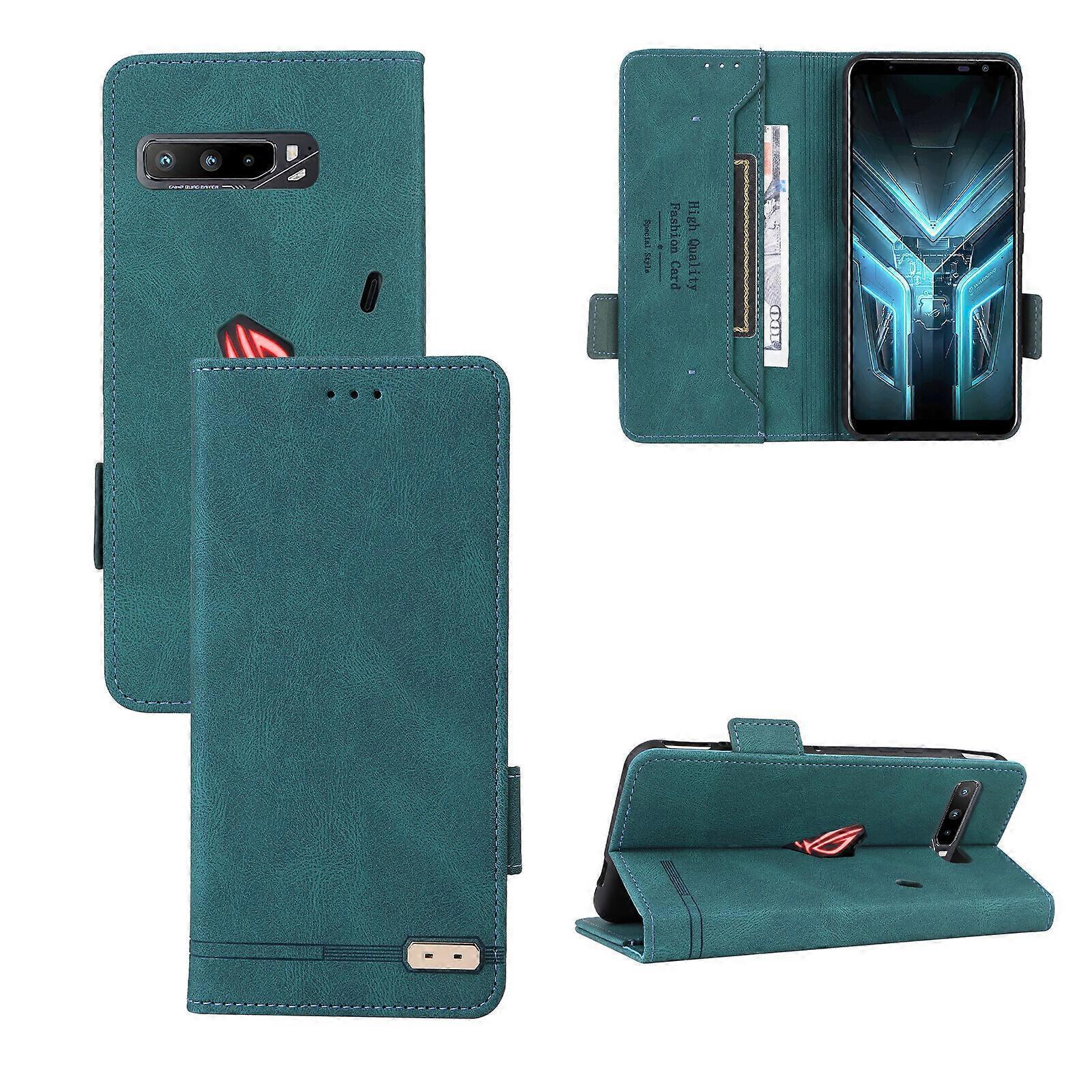 Gangxun Case for Asus ROG Phone 3 Leather Magnetic Cover Folio Flip with Credit Card Slots Green