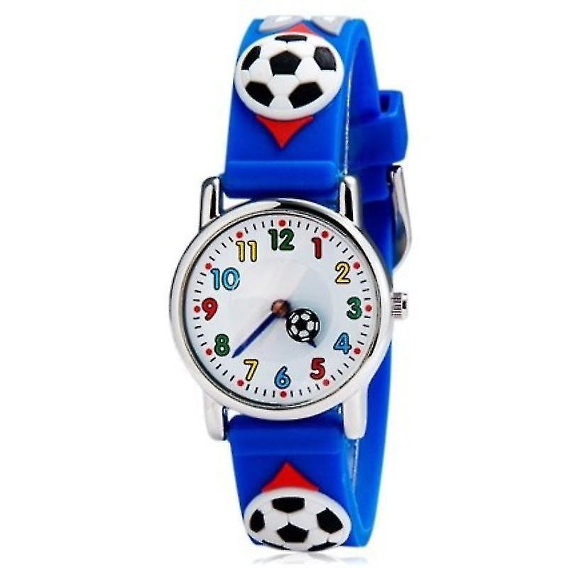 Wfuo Children's Watch Quartz Watch Children Sports Waterproof Silicone Watch Children's Cartoon Gift Watch 3d Silicone Blue