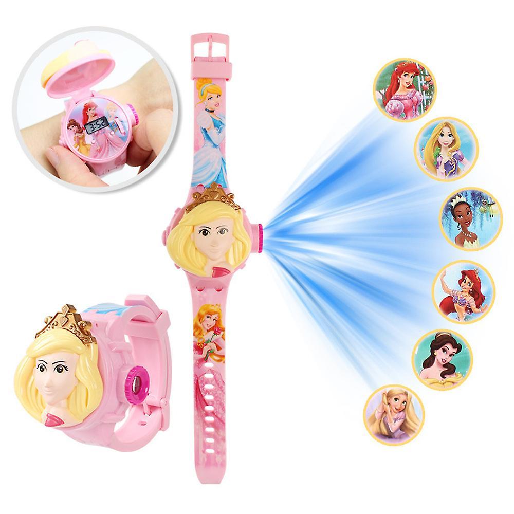 Bestdaily Children Cartoon Character Digital Wrist Watches Flip Cover Projector Superhero, Frozen, Princess Projection Watch Kids Boys Girls Birthd...