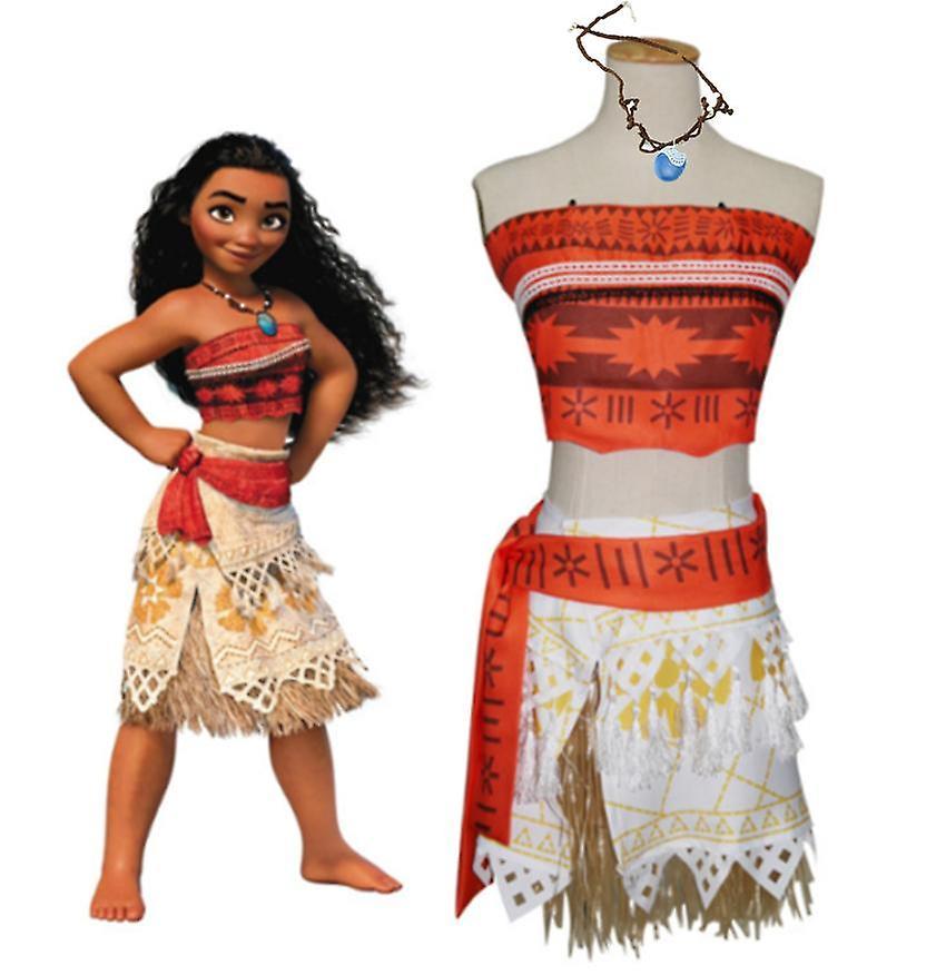 Ssyd Cosplay Moana Moana Princess Dresses Carnival Party Costume Outfit + Necklace L