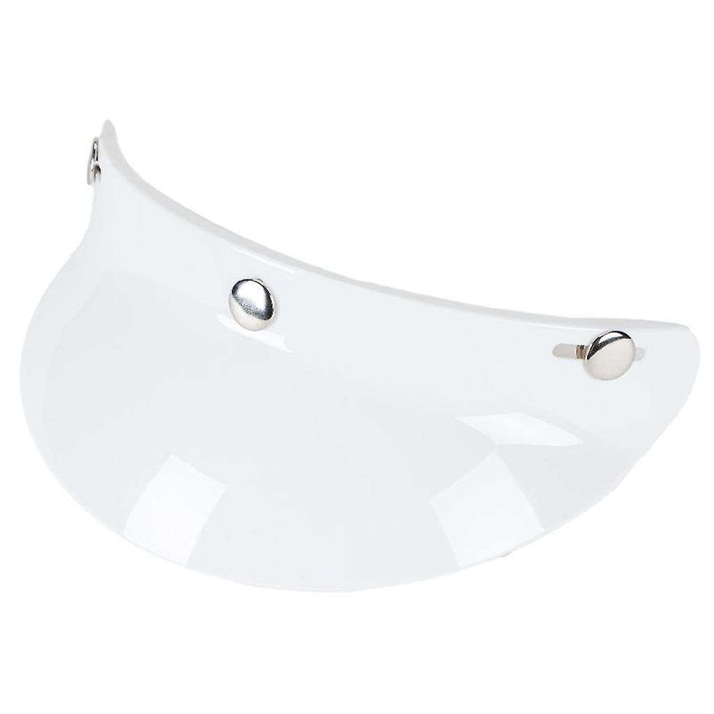 unbrand 3/4 Open Face Helmet Visor 3-snap Shield Visor Gift for Motorcycle Enthusiasts White