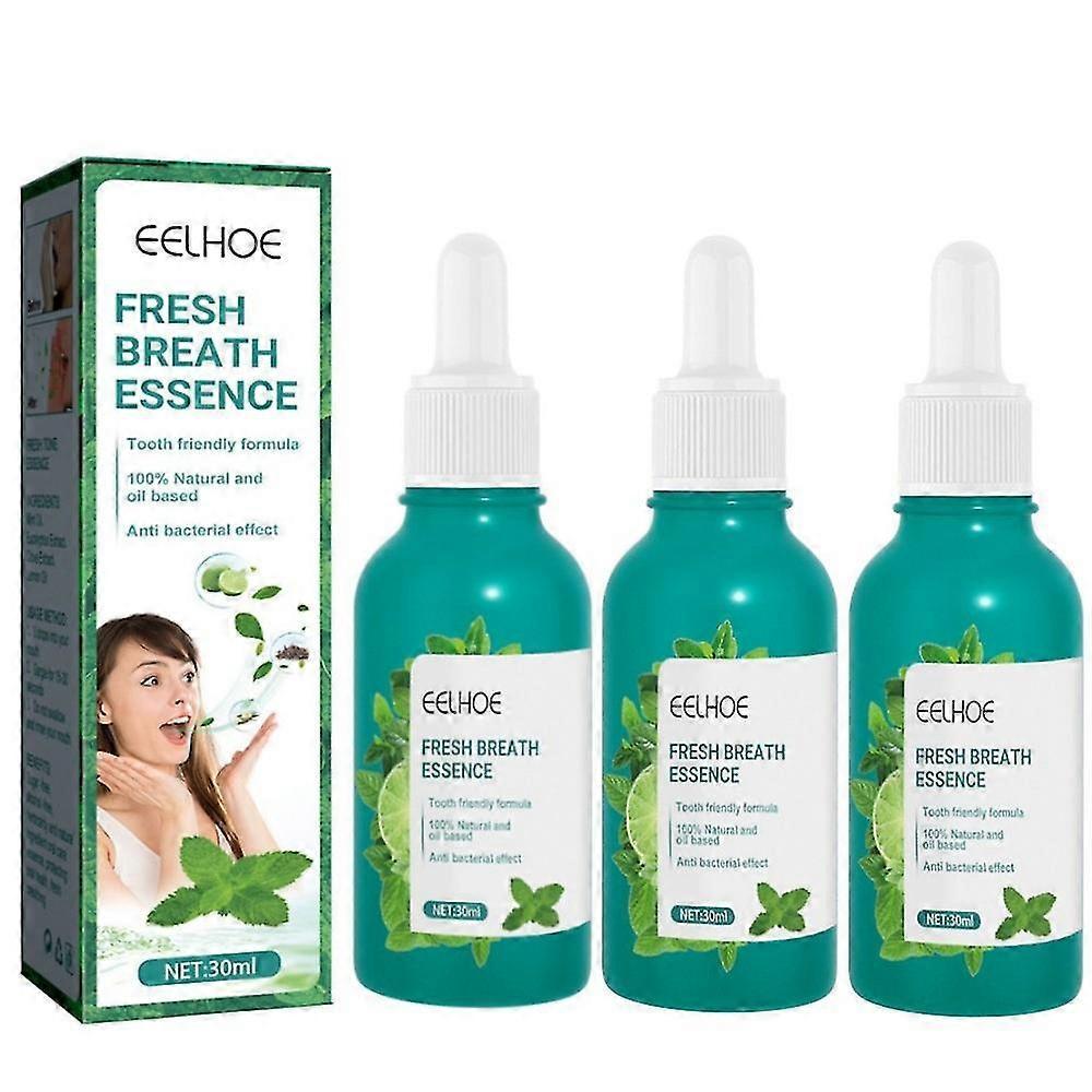 Shmshng 3pcs Bad Breath Eliminating Serum Bad Mouth Smell Removing Drop Fresh Breath Serum