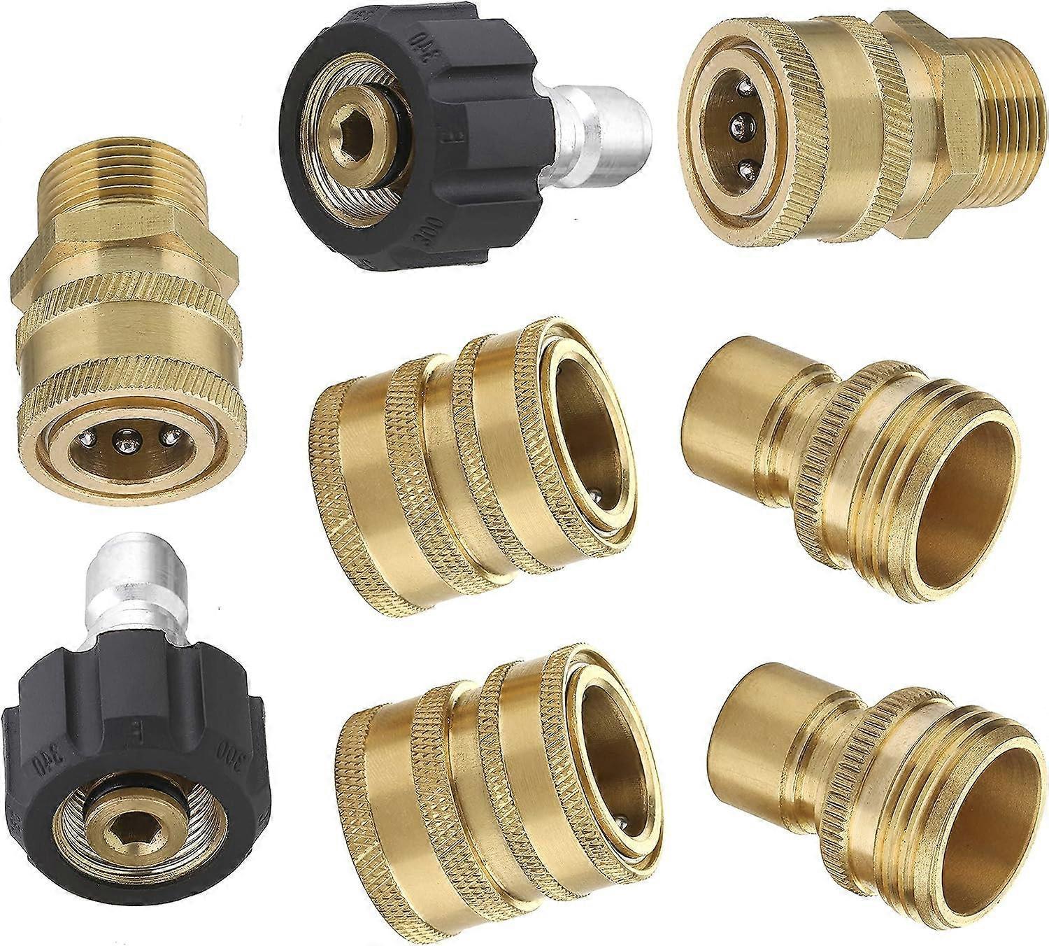 Mintian Pressure Washer Adapter Set, Quick Disconnect Kit, M22 Swivel to 3/8 Inch Quick Connect, 3/4 Inch to Quick Release, 8-Pack