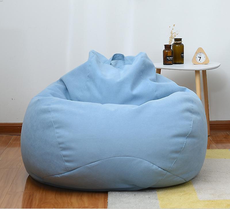 FLARUT Large Bean Bag Chair Sofa Couch Cover Indoor Lounger No Filling Grey Light Blue 90-110cm