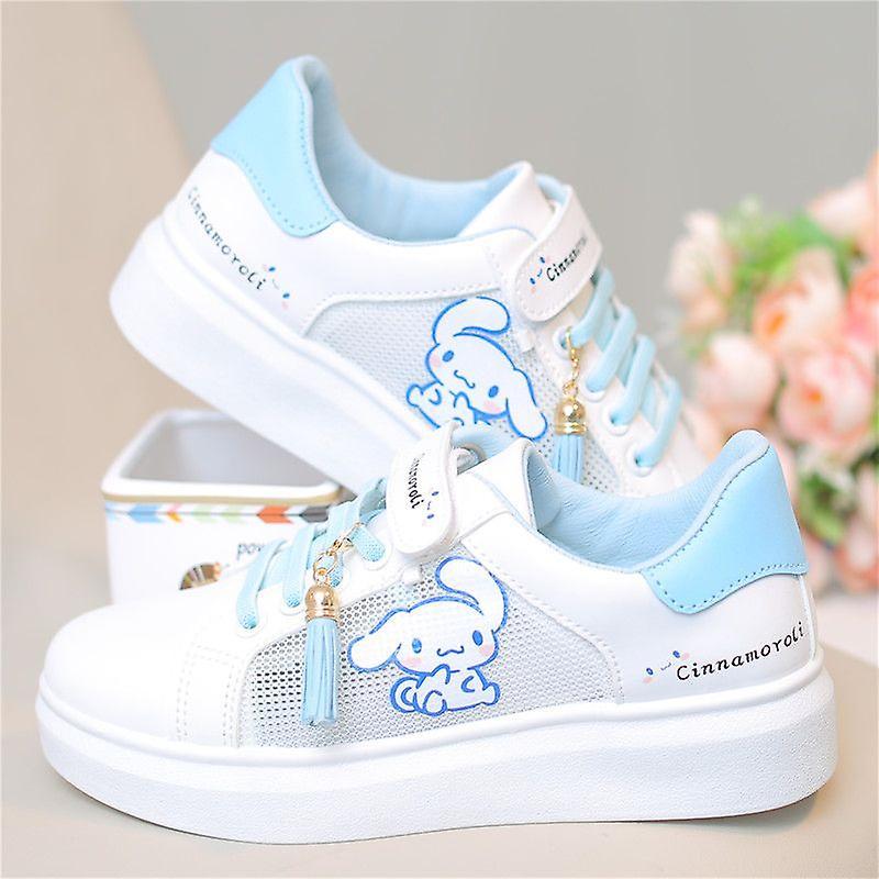 Aionyaaa Sanrios Kawaii Anime Kuromi Cinnamoroll Cute Cartoon Mesh Board Shoes Summer New Children's Breathable Lightweight Sneakers Gift 34(21.5cm...