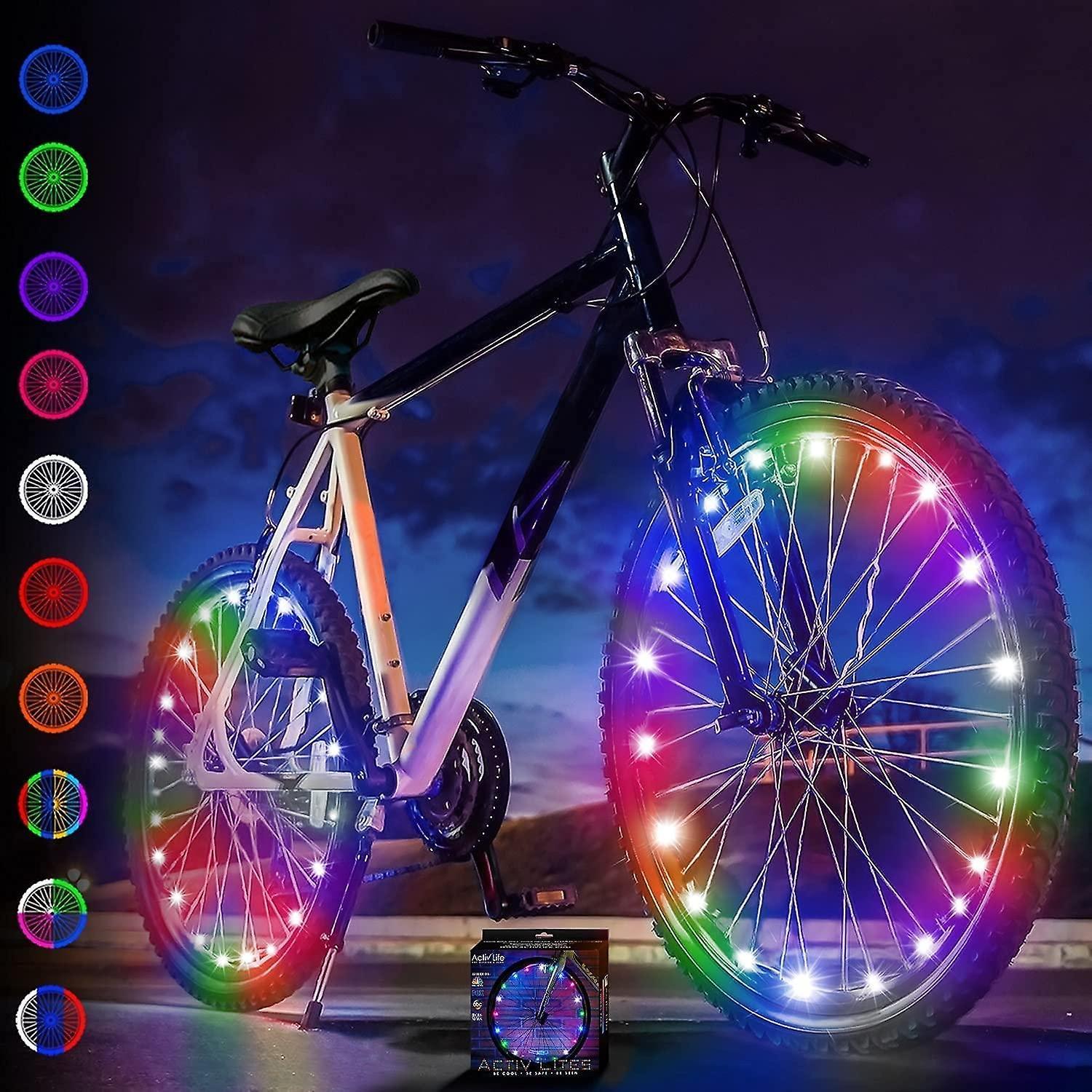 NICEMOON 2 Pack Tires LED Bike Wheel Lights with Get 100% Brighter and Visible from All Angles for Ultimate S