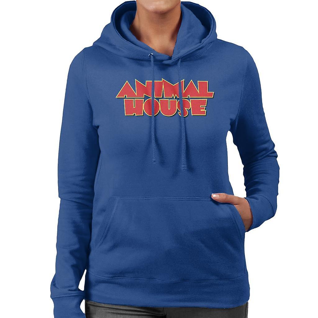 Animal House Red Logo Women's Hooded Sweatshirt Royal Blue Large