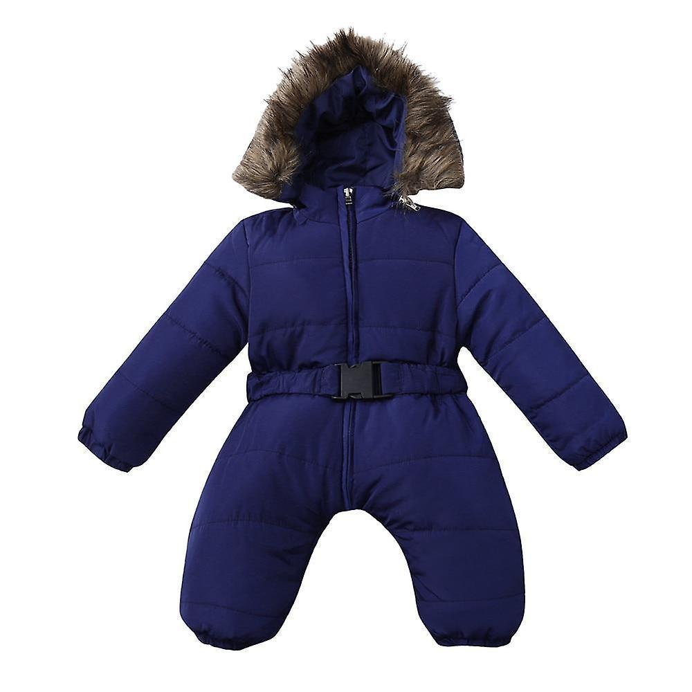 Slowmoose Winter Clothes Infant Baby Snowsuit Romper Jacket Hooded Jumpsuit Warm Thick 12M / Blue