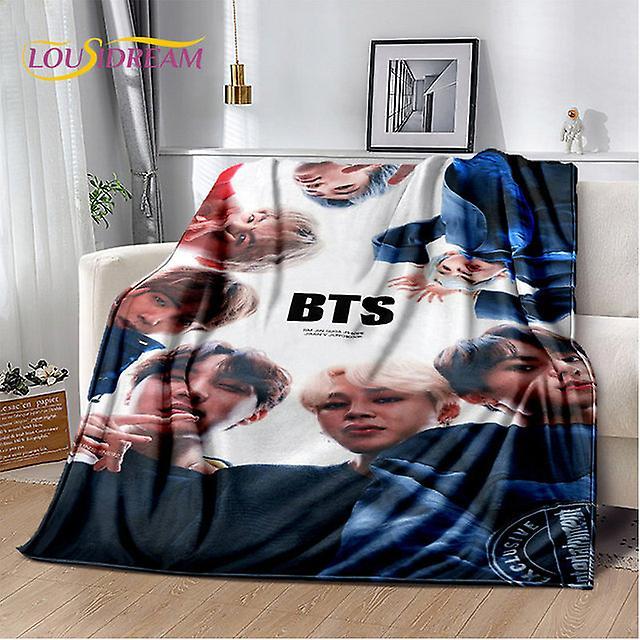 Blankets Kpop B-bts Bangtan Kim Jin Suga V Jimin Soft Plush Blanket,flannel Blanket Throw Blanket For Living Room Bedroom Bed Sofa Picnic 19 100x150cm