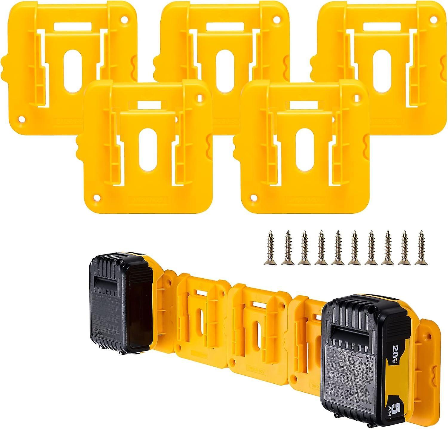 Fankie666 5 Pack Battery Holder For Dewalt 20v Battery - Mounts Dock Holder (w/10 Screws, No Battery)