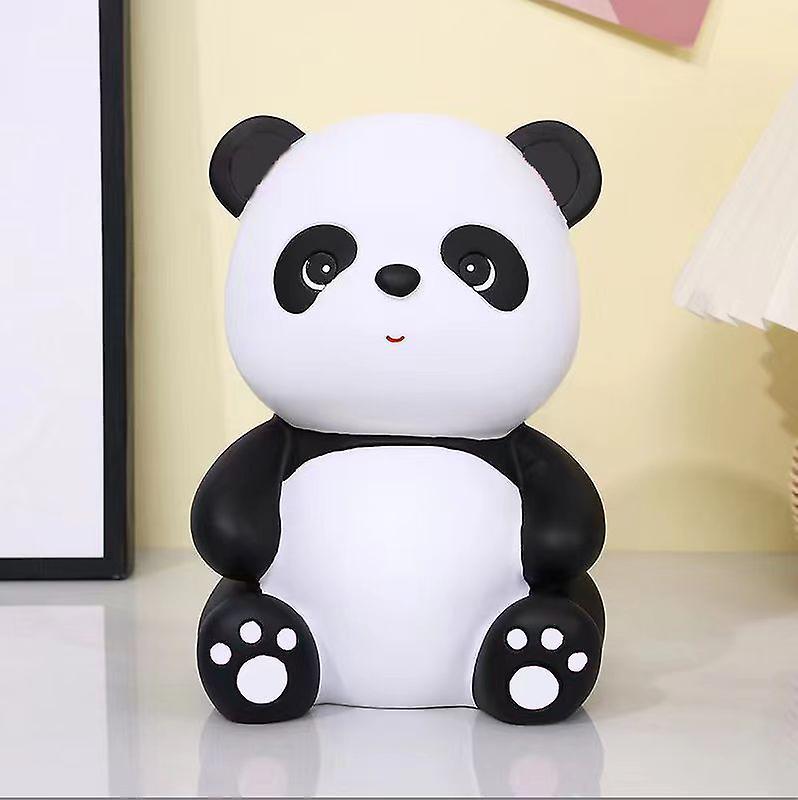 Tinksky Vinyl Panda Piggy Bank Unbreakable Sitting Panda Shaped Coin Money Bank 18.5X13.5X13CM