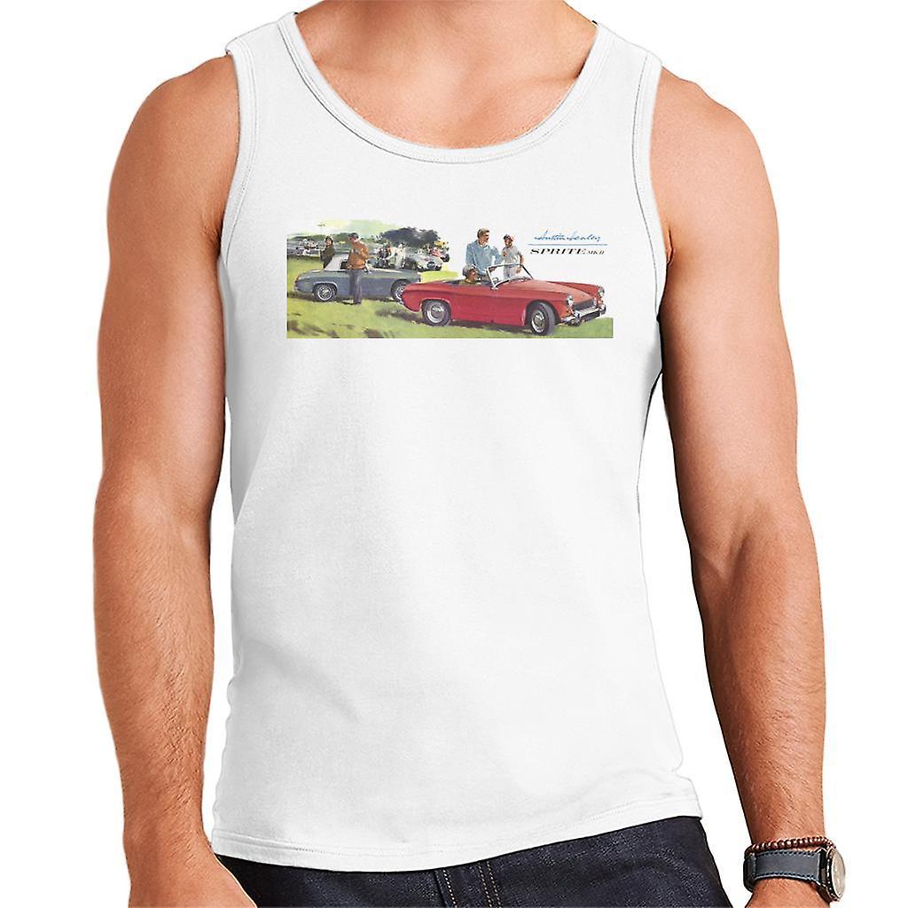 Austin Healey Sprite Mk II Race Day British Motor Heritage Men's Vest White Medium