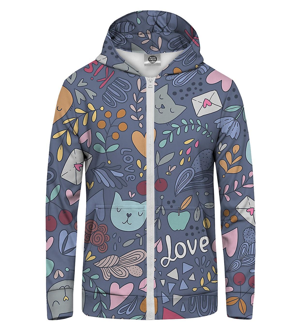 Mr Gugu & Miss Go Mr. GUGU & Miss GO Romantic Cats Hoodie grey M