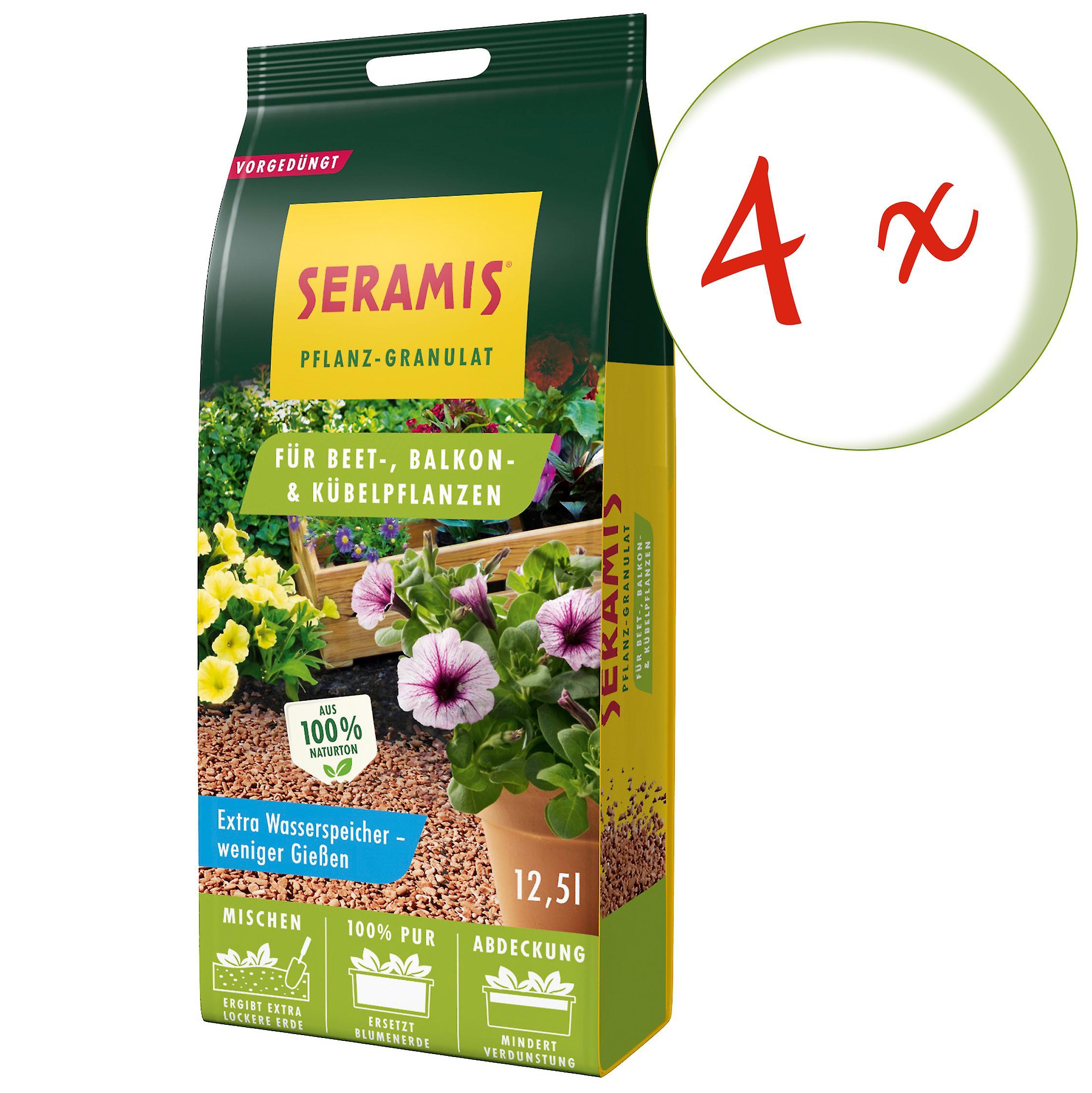 4 x SERAMIS® planting granules for bedding, balcony and container plants, 12.5 litres