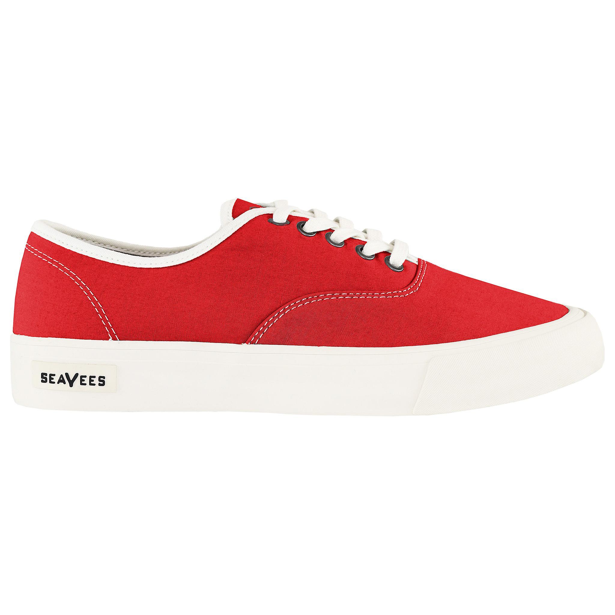 SeaVees  Red Canvas Womens Plimsolls LEGEND SNEAKER STD_AF_POPPY POPLIN TWILL UK 6 EU 39 US 8