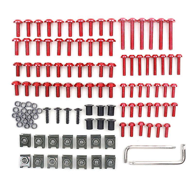 Jhshop For Kawasaki Zx-6r Zx-10r Zx-14r Zx-9r Zx6r Zx10r Zx636 Zzr1400 Gtr1400 Motorcycle Custom Fairing Screw Bolt Windscreen Screws Red