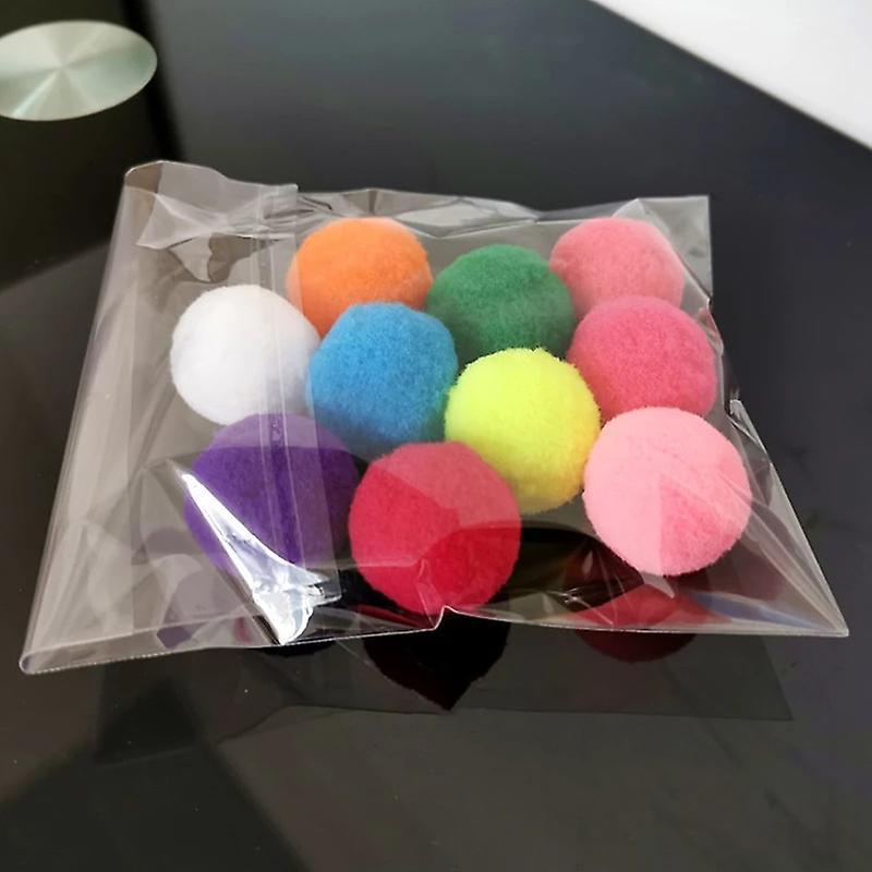 30/20/10pcs Candy Color Cat Dog Toy Plush Balls Kitten Toys Interactive Play Ball Kitten Soft Funny Assorted Pet Play Toys