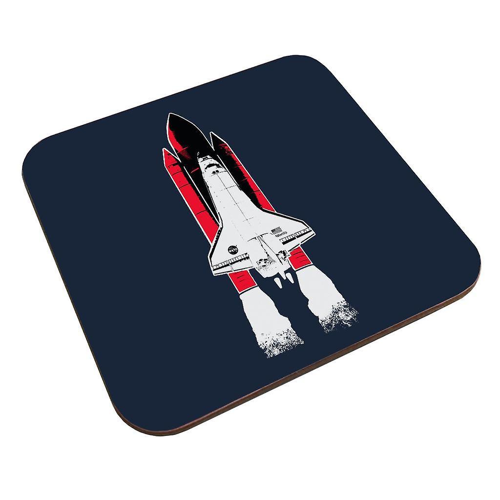 NASA Atlantis Shuttle Launch Coaster Navy Blue 9 x 9 cm