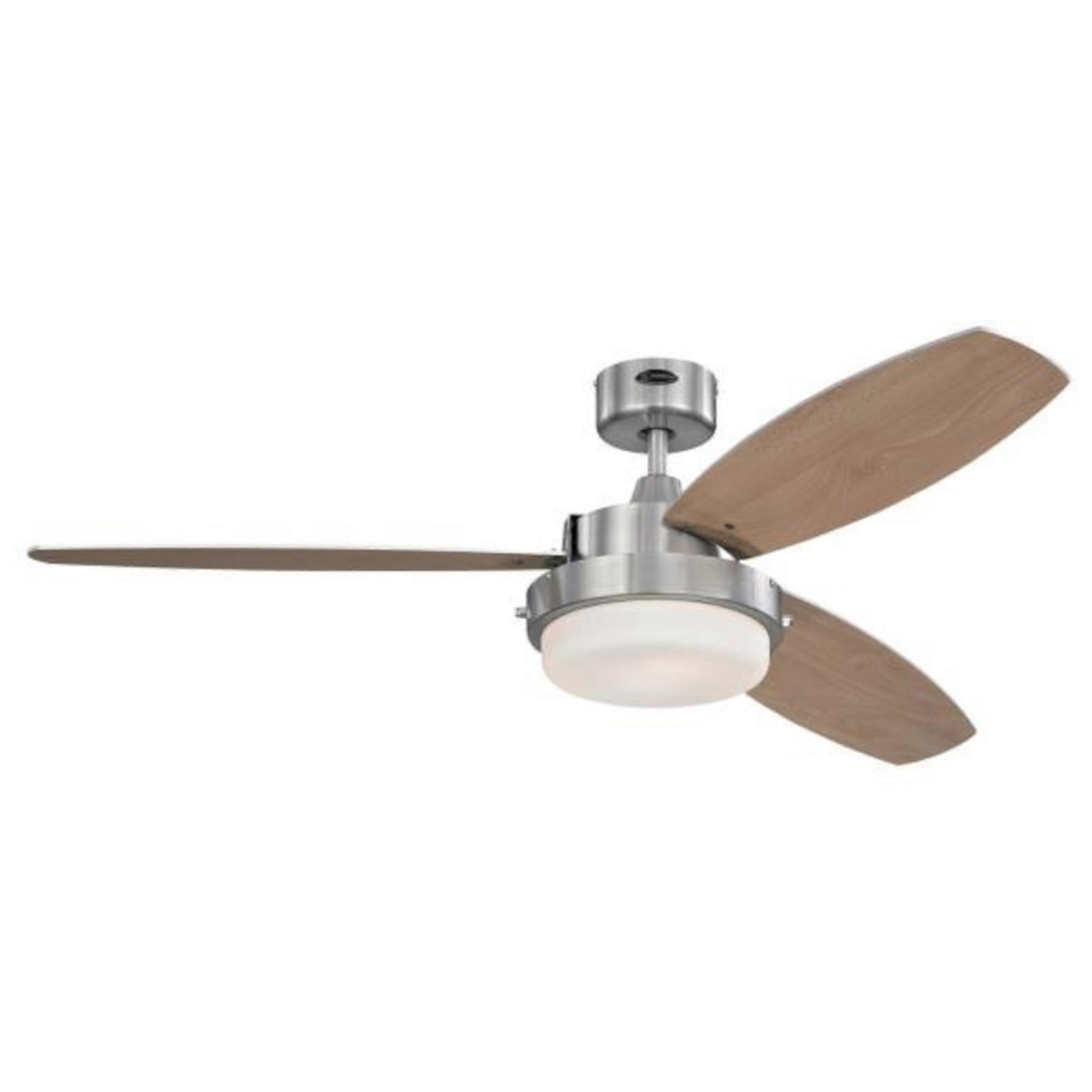 Westinghouse Ceiling fan Alloy Brushed Nickel 132cm / 52" with light Chrome / Nickel brushed 132