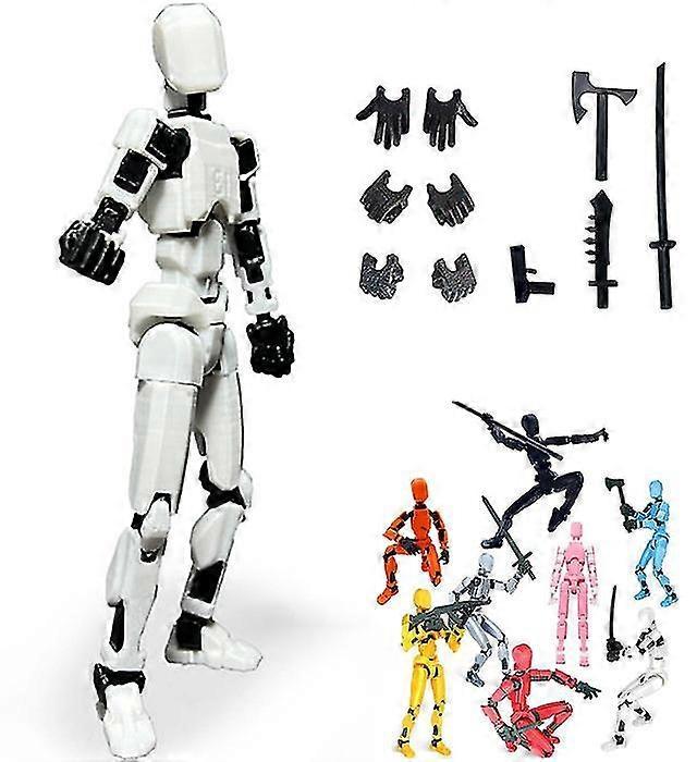 Joyy T13 Action Figure Titan 13 Action Figure Robot Action Figure3d Printed Action white